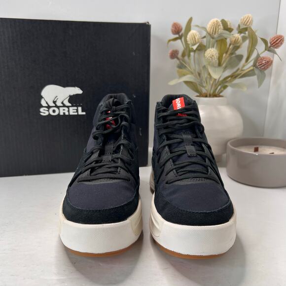 Sorel Ona 503 Mid Lace Up Sneaker Black Jet NL4856-010 Women's 6.5 NWB - Picture 2 of 10